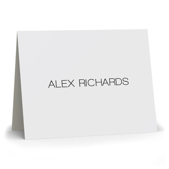 Modern Large Name Folded Note Cards